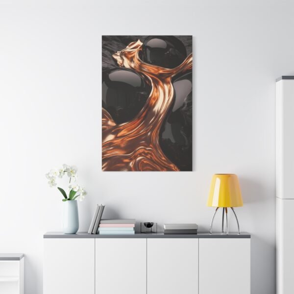 685. Molten Bronze Flow Over Obsidian - Image 3