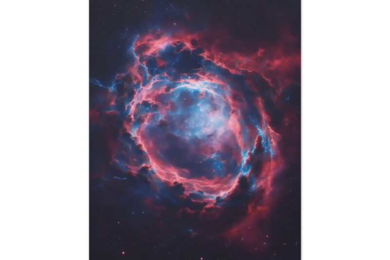 865. Crimson and Indigo Nebula Exploding in Deep Space