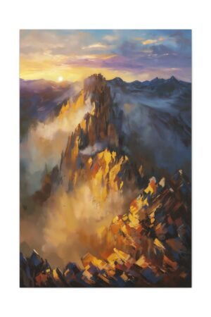 892. Golden Light Cascading Over Mountain Ridge
