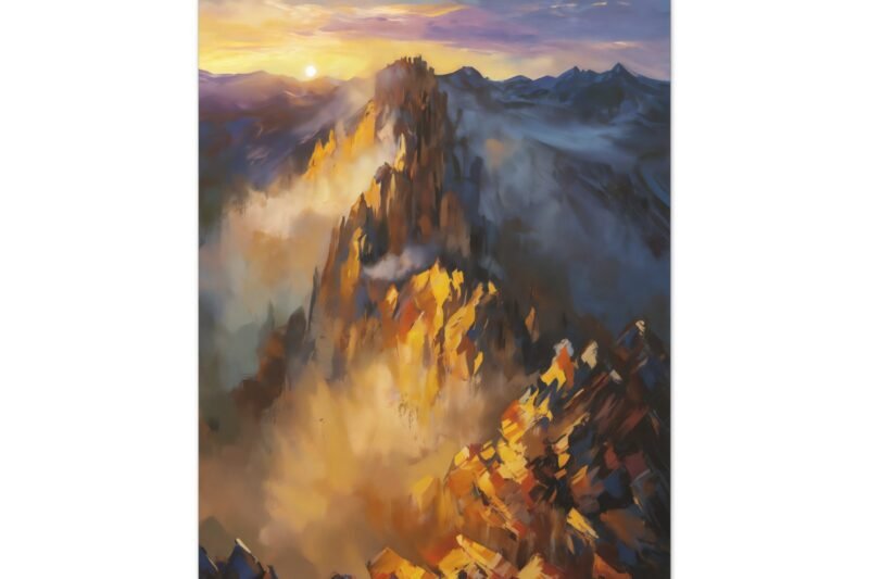 892. Golden Light Cascading Over Mountain Ridge