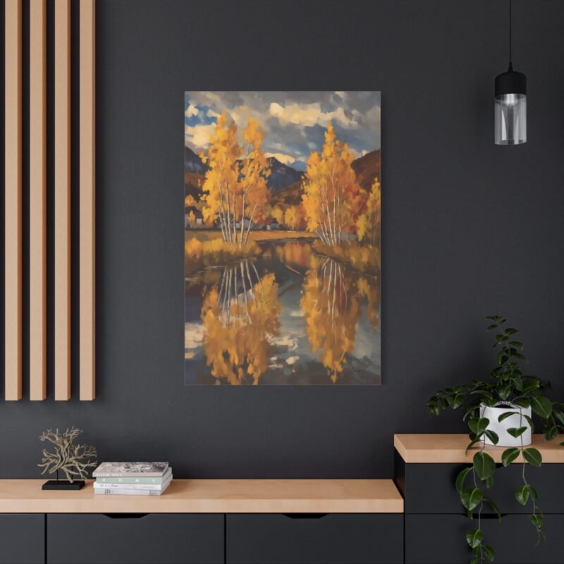 777. Golden Aspen Trees Reflecting in a Quiet River