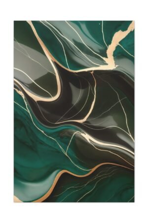 747. Emerald and Gold Veined Marble Texture