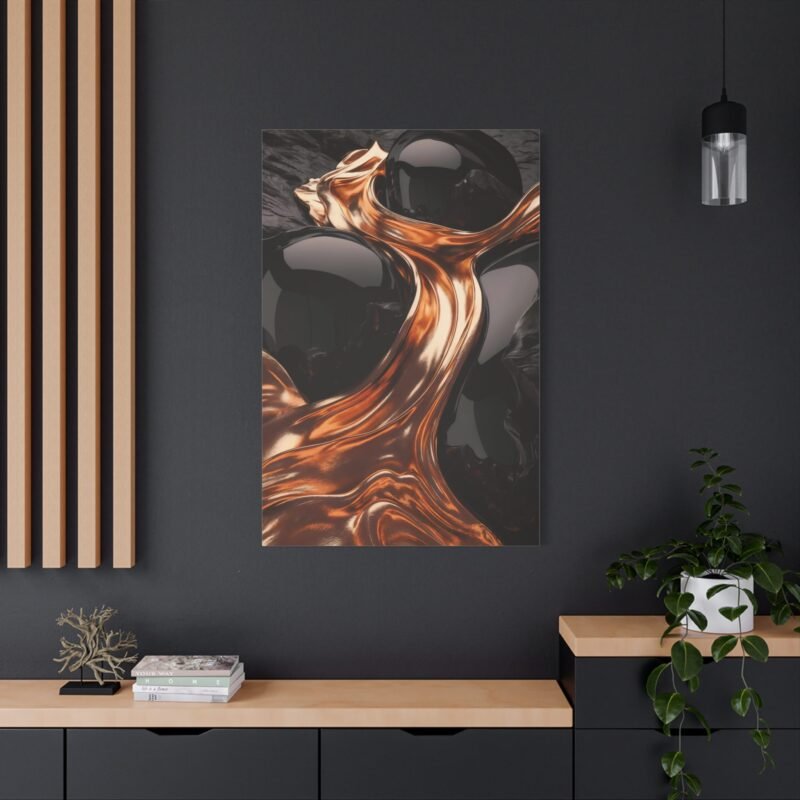 685. Molten Bronze Flow Over Obsidian